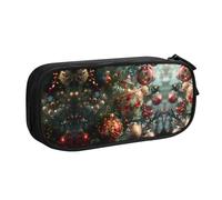 DRTGEDS Astuccio per matite con scritta "Merry Christmas", grande capacità, astuccio per penne, cancelleria per ufficio
