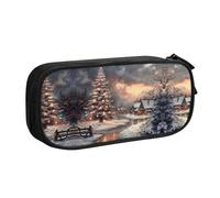 DRTGEDS Astuccio per matite con scritta "Merry Christmas", grande capacità, astuccio per penne, cancelleria per ufficio