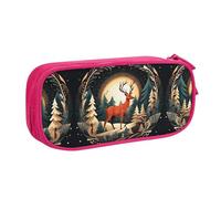 DRTGEDS Astuccio per matite di grande capacità, con scritta Merry Christmas, motivo cervo, astuccio per cancelleria, astuccio per ufficio