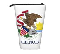 DRTGEDS Astuccio pop-up con bandiera dello stato dell'Illinois e astuccio per cosmetici, telescopico, organizer per trucchi