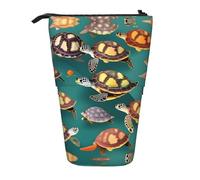 DRTGEDS Astuccio pop-up per matite e cosmetici, con molti animali, tartarughe marine, organizer per trucchi