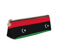 DRTGEDS Astuccio portamatite alla moda con bandiera della Libia, astuccio portatile per penne, cancelleria con cerniera, per ufficio, viaggi