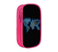 DRTGEDS Astuccio portamatite con mappa del mondo, astuccio multi-slot, astuccio portatile, astuccio per penne colorate per ufficio, rosa, Taglia unica, Sportivo