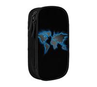 DRTGEDS Astuccio portamatite con mappa del mondo, astuccio multi-slot, astuccio portatile, astuccio per penne colorate per ufficio, Nero , Taglia unica, Sportivo