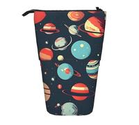 DRTGEDS Astuccio telescopico con pianeta dello spazio esterno, astuccio portapenne con cerniera