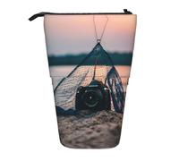 DRTGEDS Astuccio telescopico con rete da pesca a stella marina, astuccio portapenne con cerniera