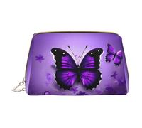 DRTGEDS Beauty case da uomo, con farfalle viola, borsa da toeletta da viaggio, borsa da barba, piccola borsetta, bianco, Taglia unica