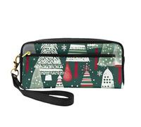 DRTGEDS Beauty case da viaggio con alberi di Natale, trousse per trucchi da donna, accessori da viaggio, Nero, One Size