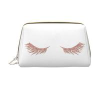 DRTGEDS Beauty case da viaggio con ciglia, color oro rosa, borsa per il trucco da viaggio, mini borsa per cosmetici da donna, bianco, Taglia unica