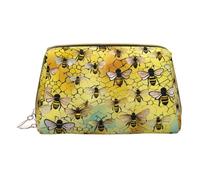 DRTGEDS Bee Toiletry Bag per gli uomini, borsa portatile da viaggio per articoli da toeletta, borsa da barba, piccola borsa, bianco, Taglia unica