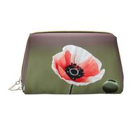 DRTGEDS Bella borsa cosmetica dell'inchiostro del fiore del papavero per le donne piccola borsa di trucco per la borsa del trucco del sacchetto di trucco, bianco, Taglia unica
