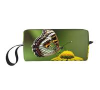 DRTGEDS Bella piccola borsa luminosa con cerniera, mini custodia da viaggio per trucco, borsa cosmetica, elettronica portatile, Bella farfalla incandescente, Taglia unica