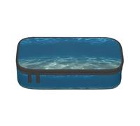DRTGEDS Blue Ocean Sea Ondulato Seascape Pencil Case, Multi- Slot Pencil Bag, Portamatite Portatile, Astuccio Penna Colorata per Ufficio