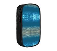 DRTGEDS Blue Ocean Sea Ondulato Seascape Pencil Case, Multi- Slot Pencil Bag, Portamatite Portatile, Astuccio Penna Colorata per Ufficio