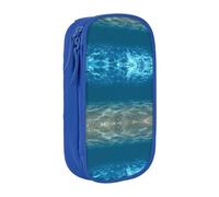 DRTGEDS Blue Ocean Sea Wavy Seascape Cute Pencil Case, Astuccio estetico della penna, Sacchetto di matita colorato con cerniera, Kawaii Cancelleria Storage, Blu, Taglia unica, Sportivo