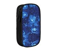 DRTGEDS Blue Universe Space Galaxy Cute Pencil Case, Estetica Penna Custodia, Colorato Matita Sacchetto Con Cerniera, Kawaii Cancelleria Storage, Nero , Taglia unica, Sportivo