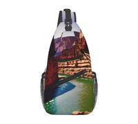 DRTGEDS Borsa a tracolla con stampa diagonale del Grand Canyon, zaino a tracolla borsa a tracolla per donna uomo, escursionismo, Nero, One Size, Cross Chest Bag Diagonale