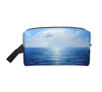 DRTGEDS Borsa blu dell'oceano del mare della toilette, borsa cosmetica di trucco, borsa di viaggio per gli articoli da toeletta, borsa di stoccaggio con la chiusura, Blue Ocean Sea2, Taglia unica