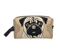 DRTGEDS Borsa da toilette da uomo, con carlino carlino, borsa organizer da viaggio, borsa da barba, piccola borsa, Simpatico carlino cane., Taglia unica