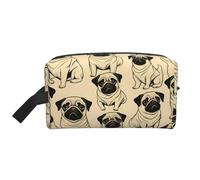 DRTGEDS Borsa da toilette da uomo, con carlino carlino, borsa organizer da viaggio, borsa da barba, piccola borsa, Simpatico carlino cane., Taglia unica