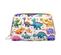 DRTGEDS Borsa da toilette da uomo, con molti dinosauri colorati in stile cartone animato, borsa da toeletta da viaggio, borsa da barba, piccola borsa, bianco, Taglia unica
