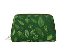 DRTGEDS Borsa da toilette da viaggio con foglie di erbe aromatiche, borsa per il trucco per borsa da viaggio mini borsa cosmetica per le donne, bianco, Taglia unica