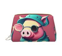 DRTGEDS Borsa da toilette da viaggio con maialino, borsa per il trucco da viaggio, mini borsa per cosmetici da donna, bianco, Taglia unica