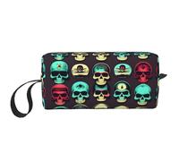 DRTGEDS Borsa da viaggio piccola con chiusura a cerniera, motivo teschio retrò, Cool Retro Skull Head Graphics, One Size, Cool Retro Skull Head Graphics, taglia unica
