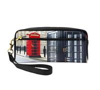 DRTGEDS Borsa per cosmetici da viaggio per cabina telefonica, borsa per trucco da donna, custodia organizer da viaggio, nero, Taglia unica