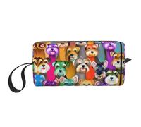 DRTGEDS Borsa piccola con cerniera a forma di cane Schnauzer, mini custodia da viaggio per cosmetici, elettronica portatile, Olio Carino Schnauzer Cani, Taglia unica