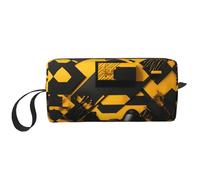 DRTGEDS Borsa piccola con cerniera, colore giallo senape, mini custodia da viaggio, borsa cosmetica, elettronica portatile, Giallo Senape E Nero, Taglia unica