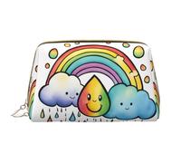 DRTGEDS Borse cosmetiche arcobaleno nuvole goccia di pioggia per le donne piccola borsa di trucco per la borsa del sacchetto di trucco del sacchetto di trucco di viaggio, bianco, Taglia unica