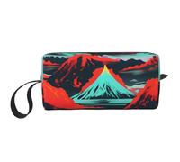DRTGEDS Borse cosmetiche del fiore del vulcano per le donne piccola borsa di trucco per la borsa del sacchetto di trucco del sacchetto di trucco di viaggio con la, Fioritura del vulcano, Taglia unica