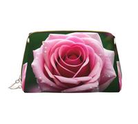 DRTGEDS Dew Rose - Trousse da donna per cosmetici, piccola borsa per il trucco, borsa da viaggio, bianco, Taglia unica