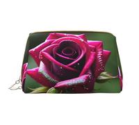 DRTGEDS Dew Rose - Trousse da donna per cosmetici, piccola borsa per il trucco, borsa da viaggio, bianco, Taglia unica