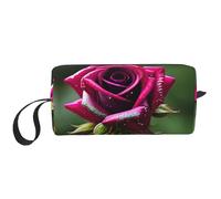 DRTGEDS Dew Rose - Trousse per cosmetici, da donna, piccola, con cerniera, Rugiada Rose1, Taglia unica
