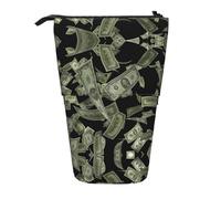 DRTGEDS Dollar Sign Money Standing Stationery Bag telescopico penna Pouch Holder Makeup Organizer, astuccio
