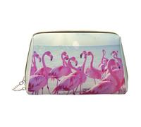 DRTGEDS Flock Of Red Flamingos On The Beach Toiletry Bag For Men Portable Travel Toiletry Organizer Bag,Shaving Bag,Little Pouch, bianco, Taglia unica