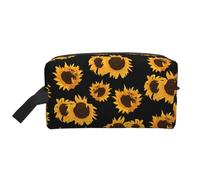 DRTGEDS Golden Sunflowers Toiletry Bag per gli uomini, borsa portatile da viaggio per articoli da toeletta, borsa da barba, piccola borsa, Girasoli Dorati, Taglia unica