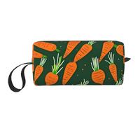 DRTGEDS Happy Carrot - Piccola borsa con cerniera, mini custodia da viaggio per trucchi, borsa per cosmetici, elettronica portatile, Carota Felice, Taglia unica