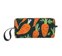 DRTGEDS Happy Carrot - Piccola borsa con cerniera, senza cuciture, mini custodia da viaggio per trucco, borsa per cosmetici, elettronica portatile, Felice Carota Seamless Pattern, Taglia unica
