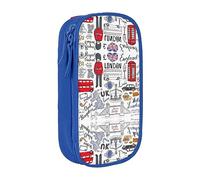 DRTGEDS I Love London, astuccio per penne estetico, astuccio colorato con cerniera, per cancelleria Kawaii