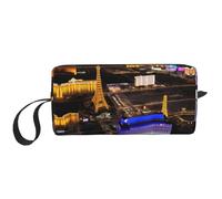 DRTGEDS Las Vegas Night - Piccola borsa con cerniera, mini custodia da viaggio per il trasporto di trucchi, borsa per cosmetici, elettronica portatile, Notte di Las Vegas, Taglia unica
