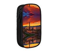 DRTGEDS Las Vegas Sunset carino astuccio, astuccio estetico per penne, astuccio colorato con cerniera, custodia per cancelleria Kawaii, Nero , Taglia unica, Sportivo