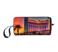 DRTGEDS Las Vegas Tramonto Borse Cosmetiche Per Le Donne Piccola Borsa di Trucco Per La Borsa Per Il Trucco Della Borsa Di Trucco Da Viaggio, Tramonto a Las Vegas, Taglia unica