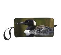 DRTGEDS Loon Nature - Beauty case da uomo, portatile, da viaggio, per articoli da toeletta, borsa da barba, piccola, colore bianco, taglia unica, bianco, Taglia unica