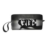 DRTGEDS Love Font - Piccola borsa con cerniera, mini custodia da viaggio per trucco, borsa per cosmetici, elettronica portatile, Carattere Love, Taglia unica