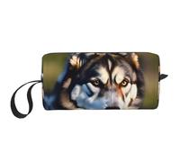 DRTGEDS Lovely Husky - Piccola borsa con chiusura lampo, mini borsa da viaggio, per trucchi, elettronica portatile, Lovely Husky, taglia unica, Lovely Husky, taglia unica