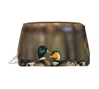 DRTGEDS Mallard Ducks - Borsa da toilette da uomo, portatile, da viaggio, per articoli da toeletta, borsa da barba, piccola, colore bianco, taglia unica, bianco, Taglia unica