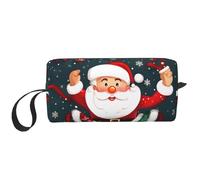 DRTGEDS Merry Christmas - Piccola borsa da viaggio con cerniera, motivo Babbo Natale, per cosmetici, elettronica portatile, Buon Natale Babbo Natale, Taglia unica